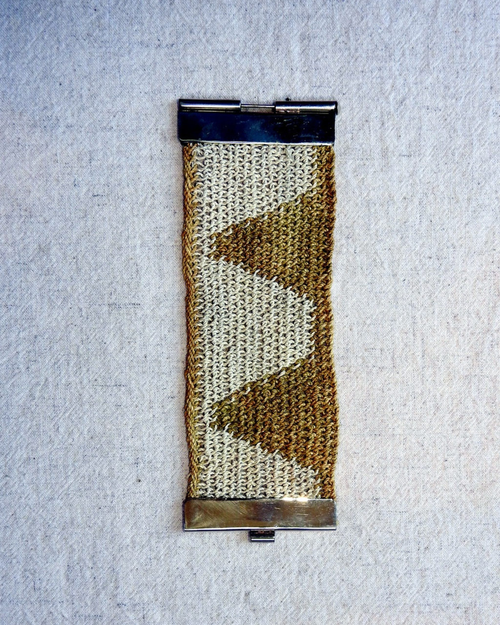 Handmade Chaguar Fiber Bracelet  & Silver Nickel | Yellow & White