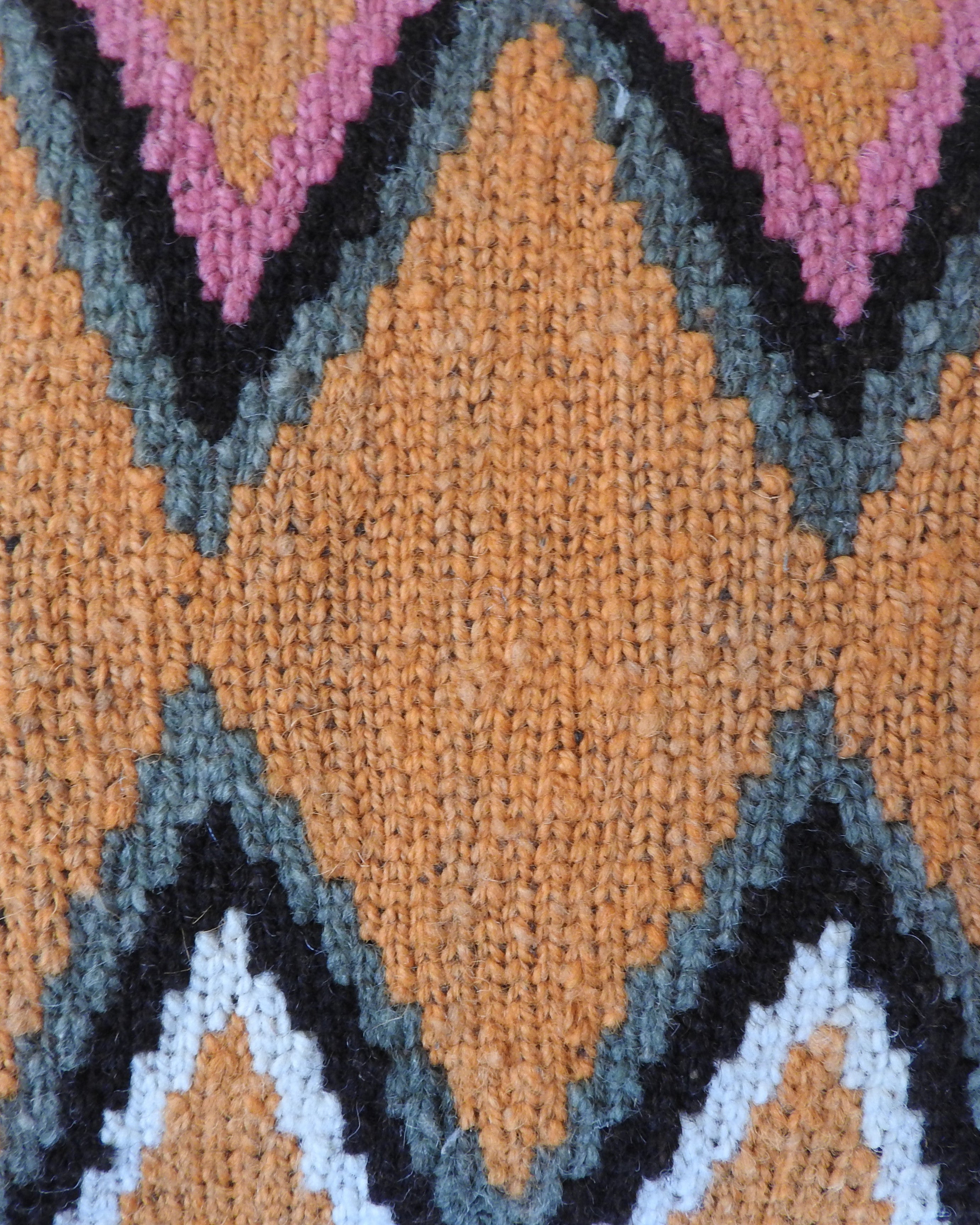 Handwoven Wool Cushion Cover | Orange Ray Pattern