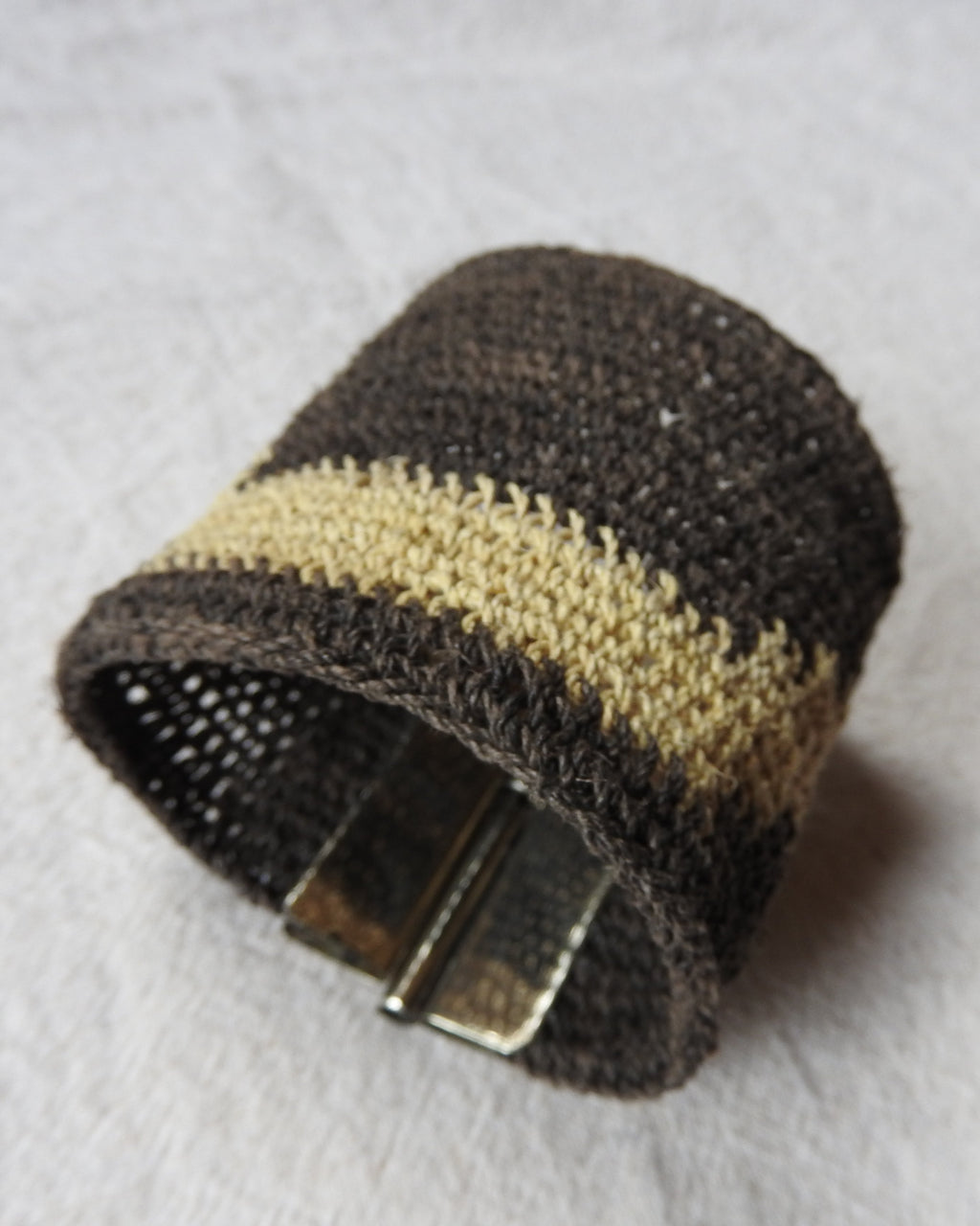 Handmade Chaguar Fiber Bracelet  & Silver Nickel | Milk Chocolate