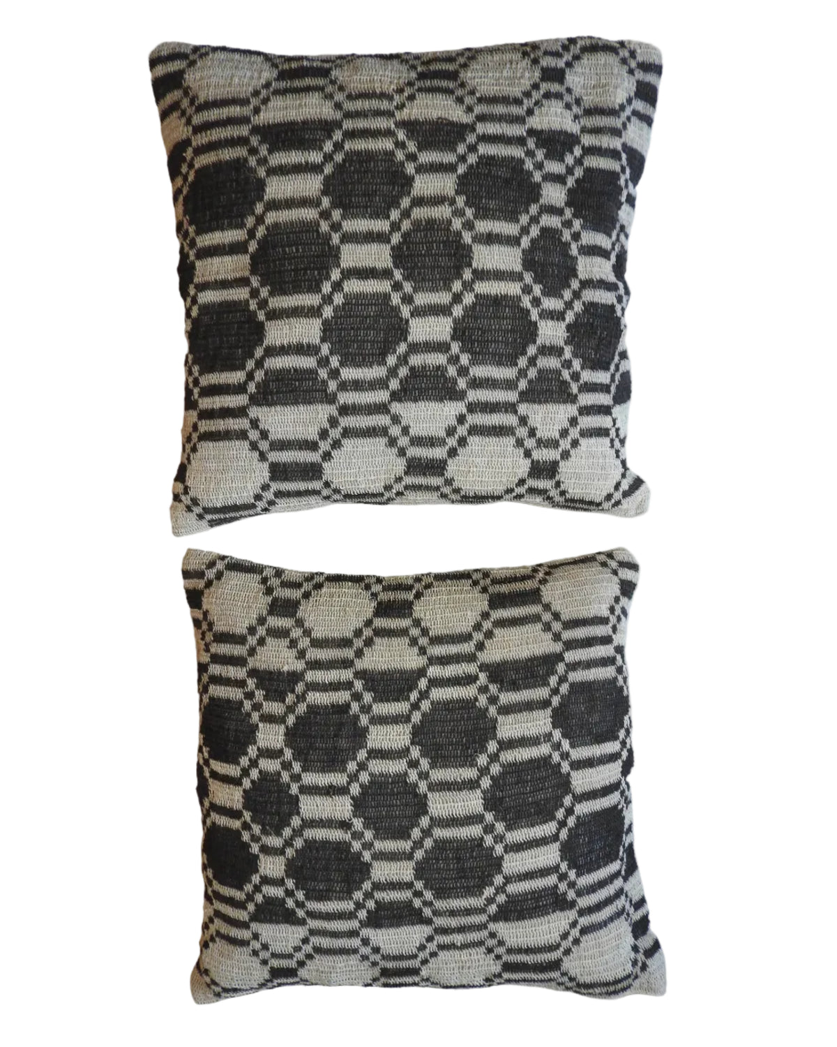 Handmade Chaguar Fiber Cushion Cover Set | Black and White