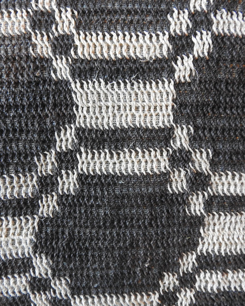 Handmade Chaguar Fiber Cushion Cover Set | Black and White