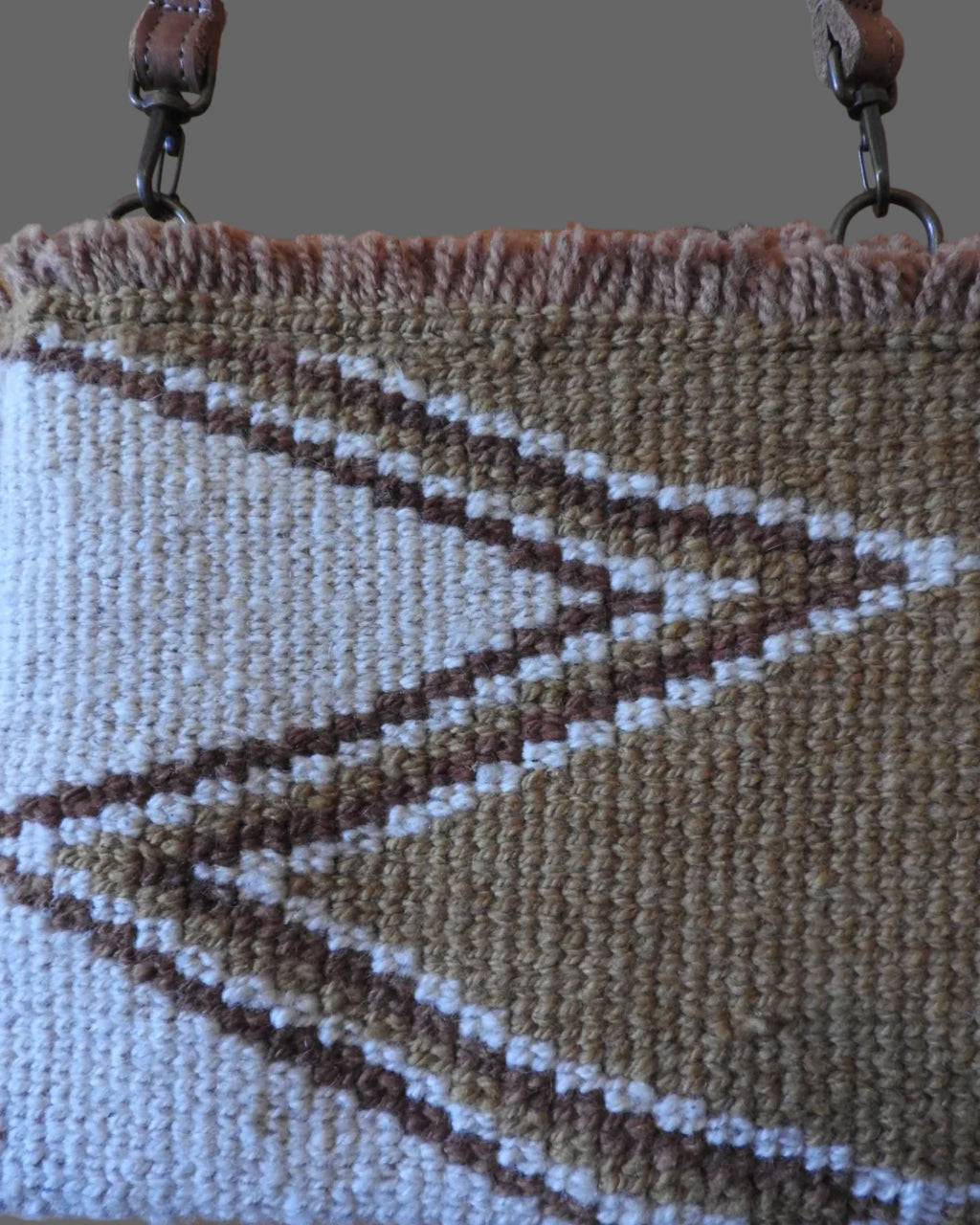 Handwoven Sheep Wool Clutch Envelope | Beige Ray