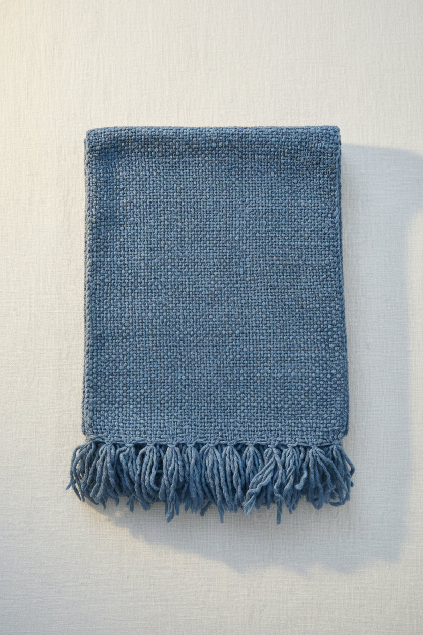 Handwoven Merino Wool Scarf | Natural Grey | Teleras Artisan, Argentina