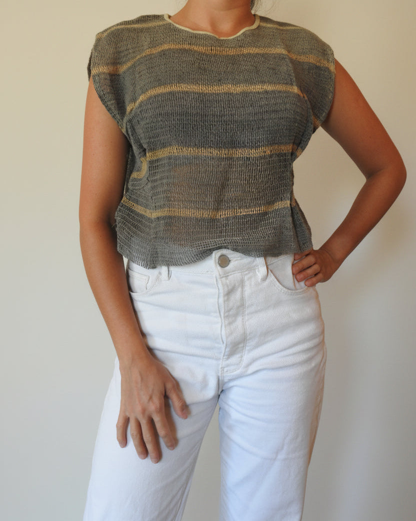 Handmade Chaguar Fiber Top | Stripes Pattern