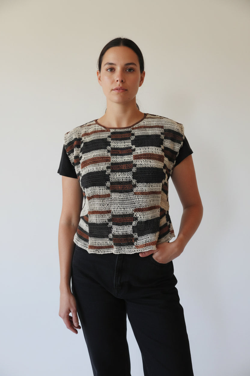 Handmade Chaguar Fiber Top | Geometric Rectangles