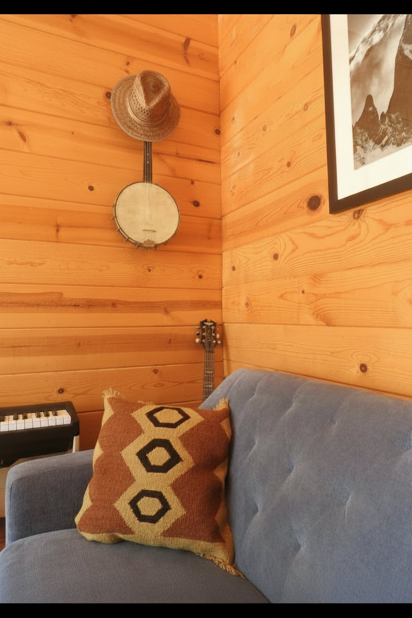 Handwoven XL Wool Cushion Cover | Black Eyes Pattern