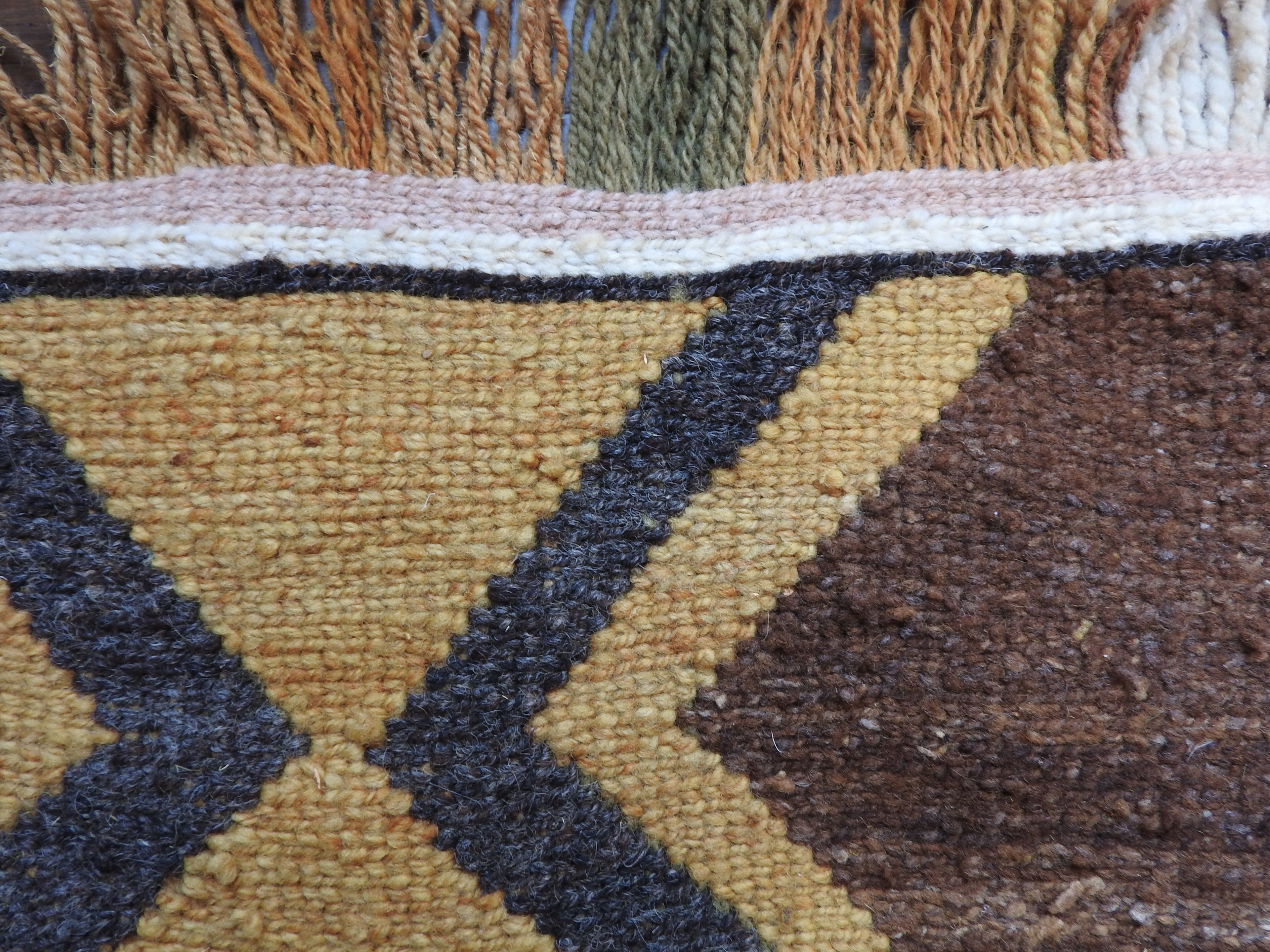 Handwoven XL Wool Cushion Cover | Yellow Peak Pattern