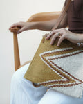 Handwoven Sheep Wool Clutch Envelope | Beige Ray