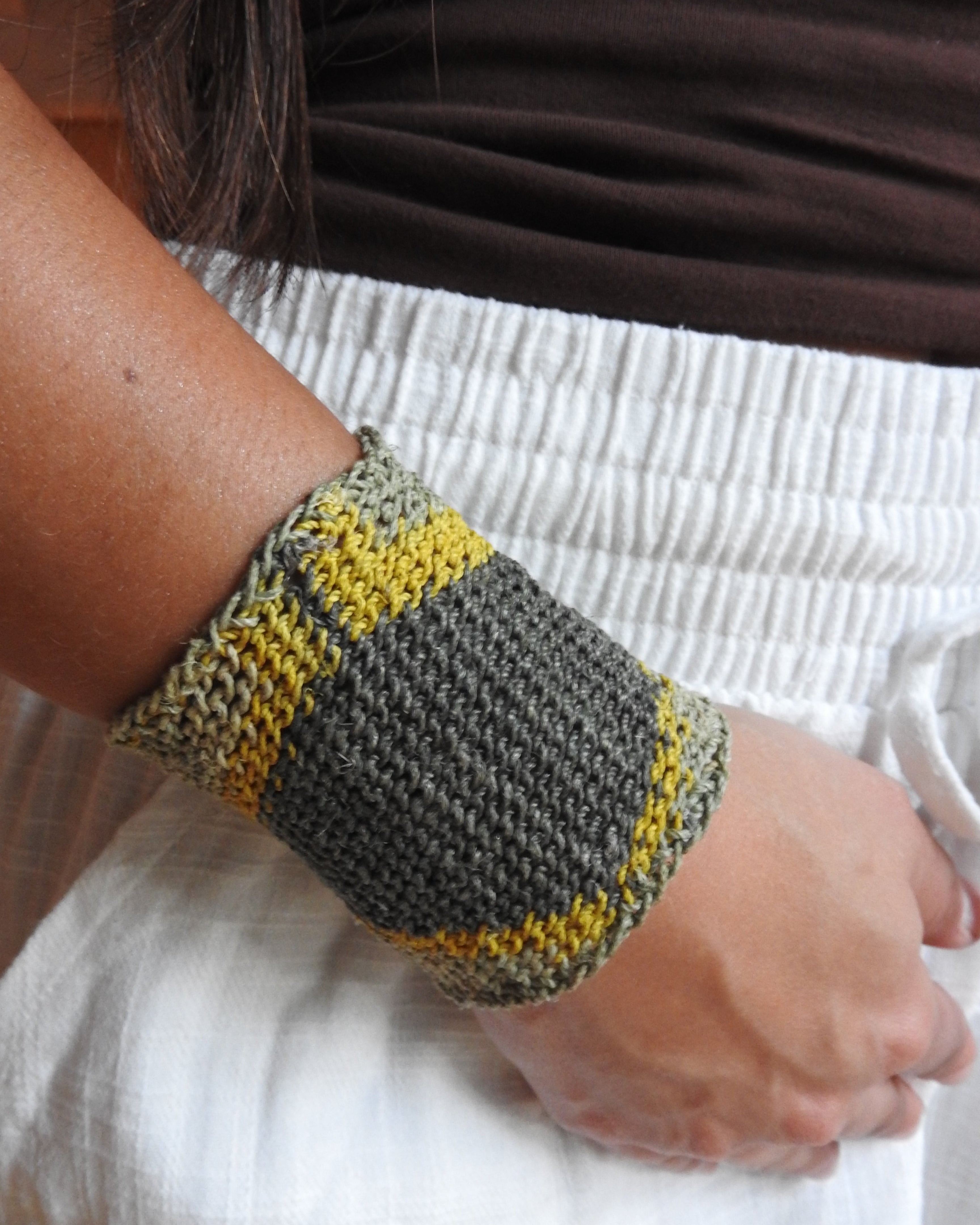 Handmade Chaguar Fiber Bracelet  & Silver Nickel | Green Peak