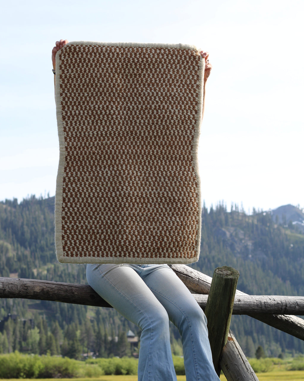 Handwoven Wool Rug | Warm Stripe Pattern