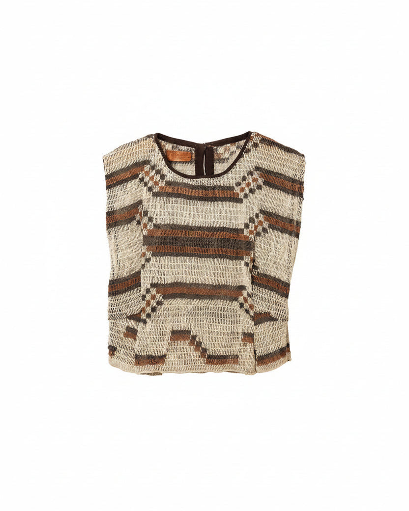 Handmade Chaguar Fiber Top | Geometric Rectangles